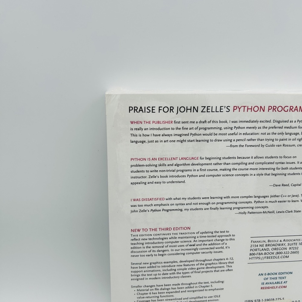 Python Programming John Zelle Third Edition Introduction to Computer Science - Picture 8 of 14